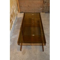 thumb-Roche Bobois Space Age salontafel met wenge en rookglazen blad-8