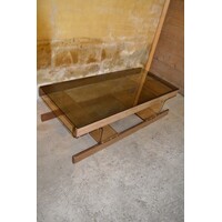 thumb-Roche Bobois Space Age salontafel met wenge en rookglazen blad-1