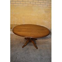 thumb-Grote ovale massief eikenhouten eettafel-2