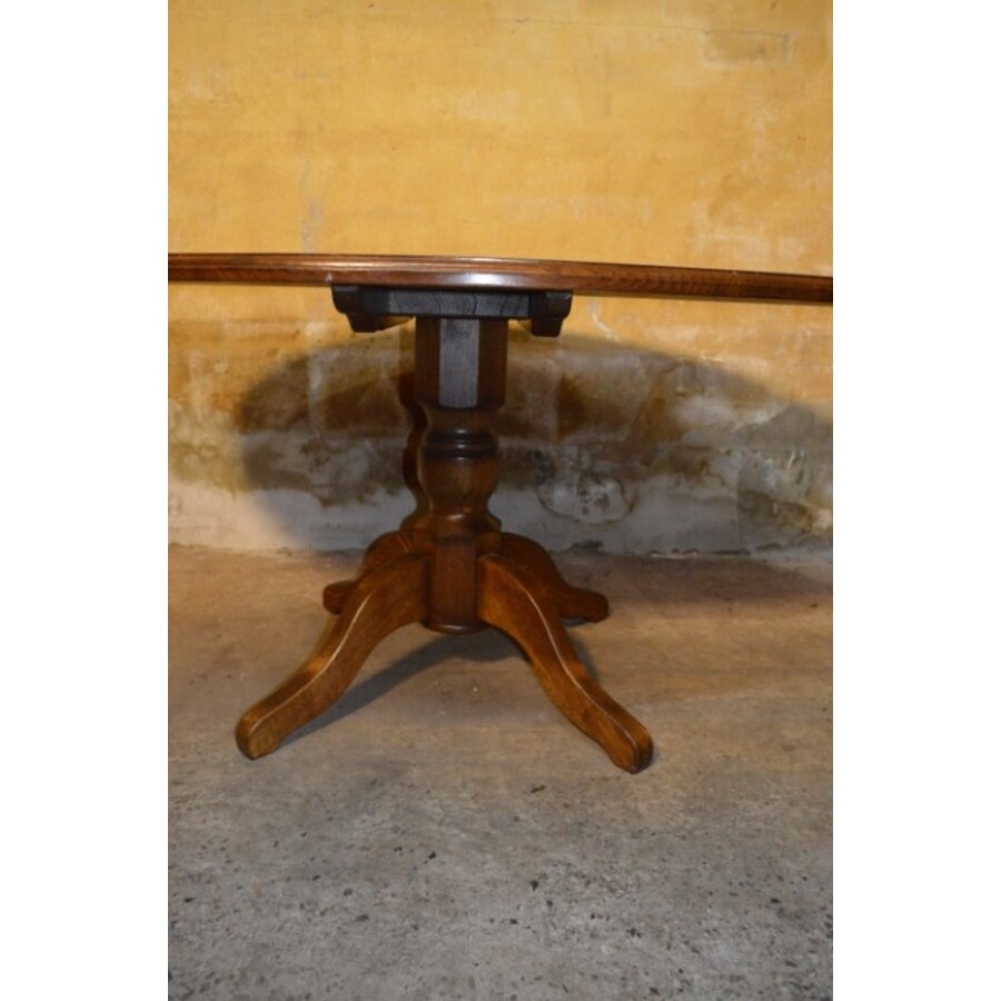 Grote ovale massief eikenhouten eettafel-3