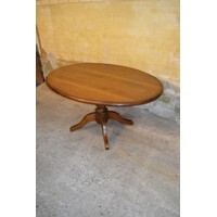 thumb-Grote ovale massief eikenhouten eettafel-4