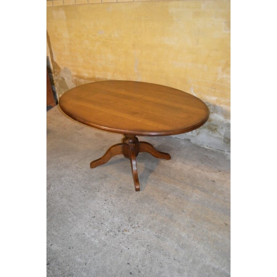 Grote ovale massief eikenhouten eettafel-4