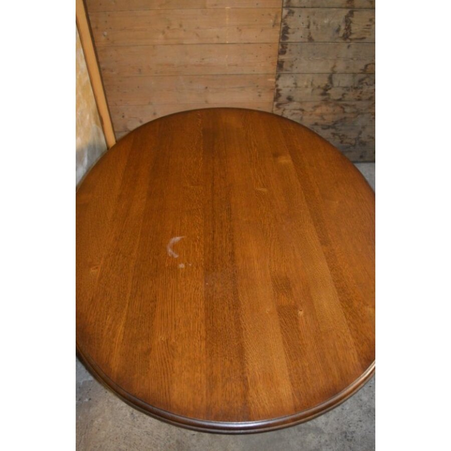 Grote ovale massief eikenhouten eettafel-5