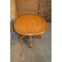 thumb-Middelgrote ovale massief eikenhouten eettafel-1