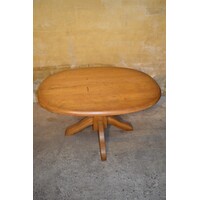 thumb-Middelgrote ovale massief eikenhouten eettafel-3