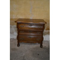 thumb-Klein donker eiken buikkastje met drie laden en messing beslag-1