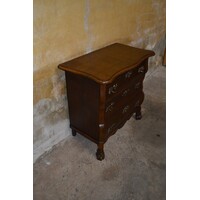 thumb-Klein donker eiken buikkastje met drie laden en messing beslag-3