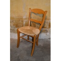 thumb-Hollands eikenhouten stoeltje met biezen zitting jaren 60-1