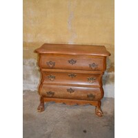 thumb-Licht houten buikkastje met drie laden en messing beslag-1