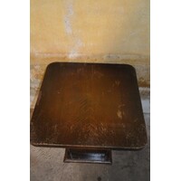 thumb-Vierkant vintage houten bijzettafeltje met eiken fineer in Art Deco stijl-4