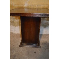 thumb-Vierkant vintage houten bijzettafeltje met eiken fineer in Art Deco stijl-5