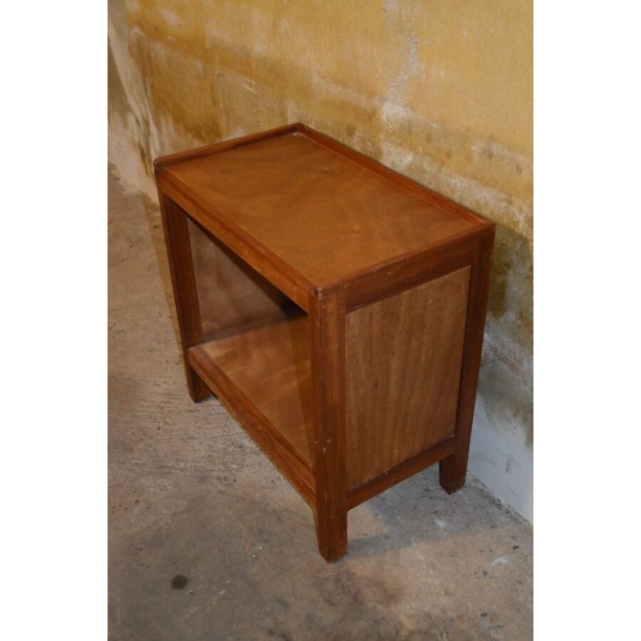 Vintage open bijzetkastje van mahoniehout uit de jaren 60-2