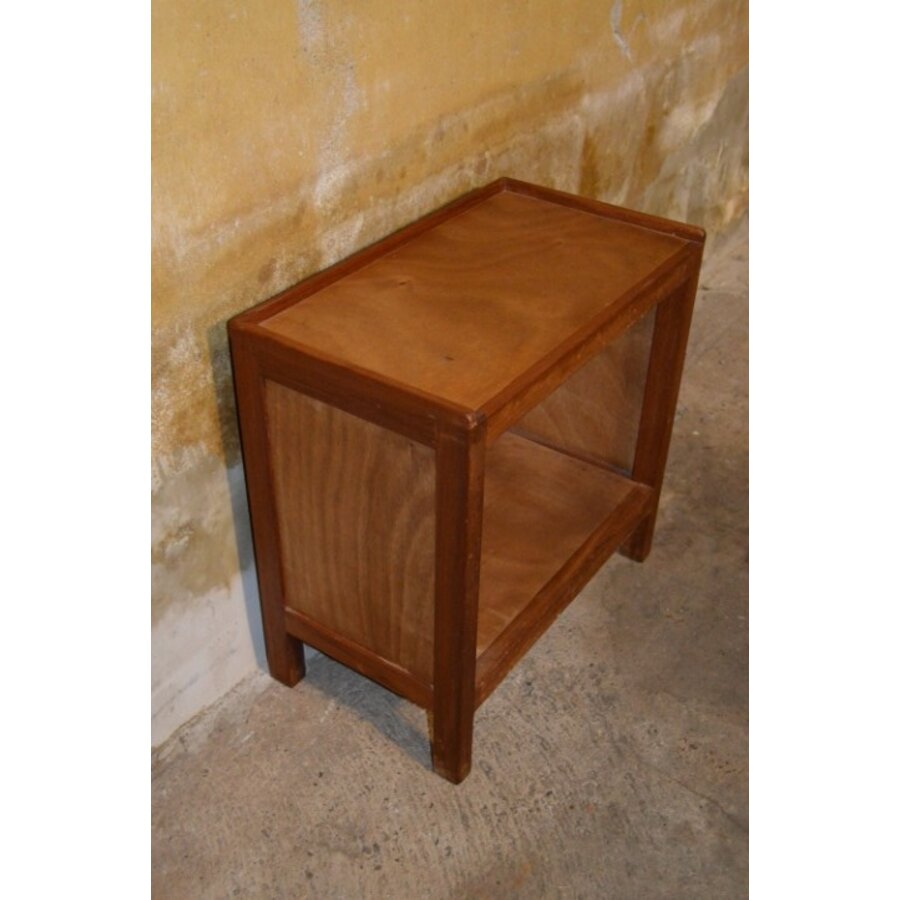 Vintage open bijzetkastje van mahoniehout uit de jaren 60-3