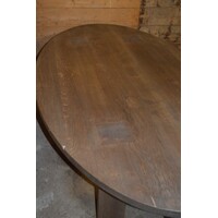 thumb-Grote ovale eiken eettafel met blokpoten en royaal tafelblad-9