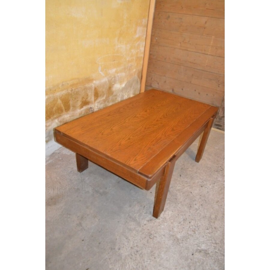 Vintage massief eiken salontafel met warm karakter-1