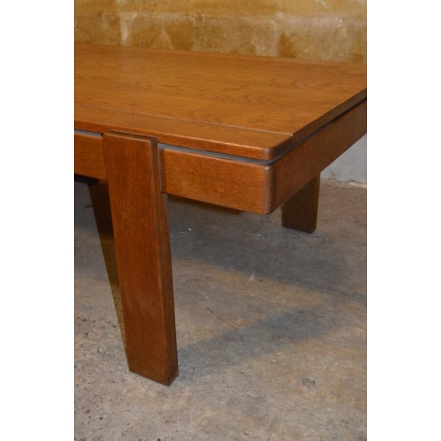 Vintage massief eiken salontafel met warm karakter-4