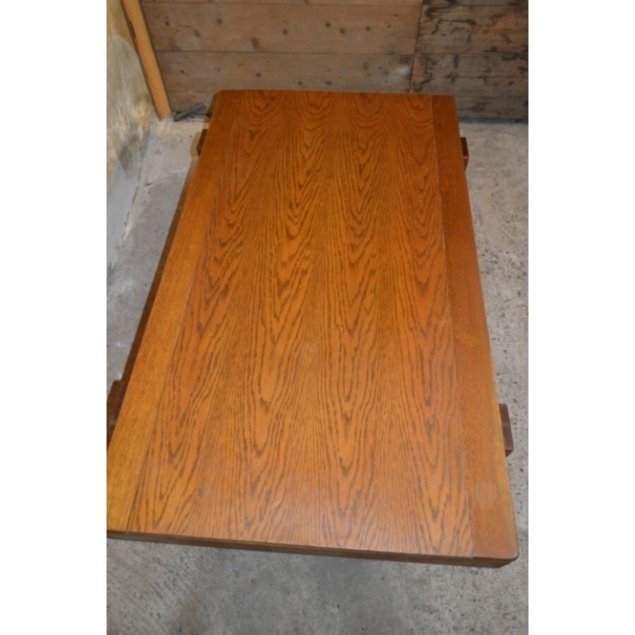 Vintage massief eiken salontafel met warm karakter-6