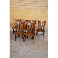 thumb-Set van 6 massief eiken stoelen in Guillerme et Chambron stijl-2