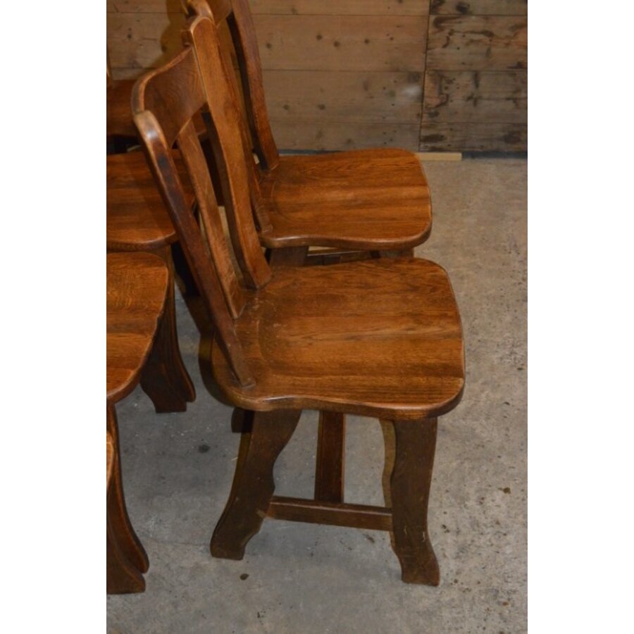 Set van 6 massief eiken stoelen in Guillerme et Chambron stijl-4