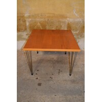 thumb-Vierkante Fritz Hansen Span-poottafel in beuken fineer op MDF door Arne Jacobsen-1