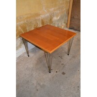 thumb-Vierkante Fritz Hansen Span-poottafel in beuken fineer op MDF door Arne Jacobsen-5