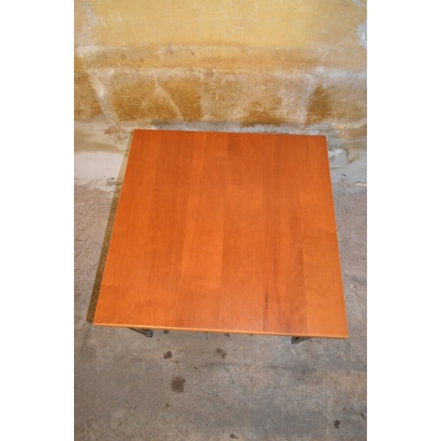 Vierkante Fritz Hansen Span-poottafel in beuken fineer op MDF door Arne Jacobsen-6