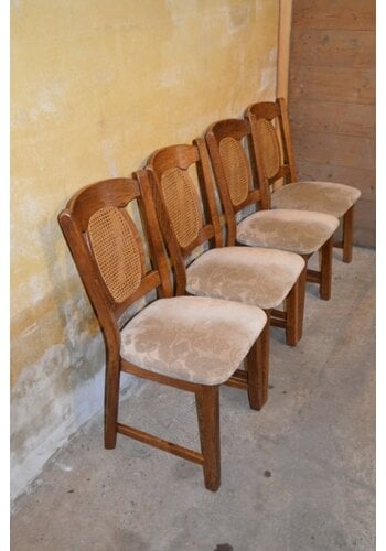 Vintage eiken eetkamerstoelen set van 4 