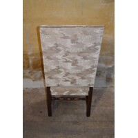 thumb-Antieke eiken kasteelstoel met hoge rug en velours bekleding-6