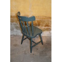 thumb-Ouderwetse houten keukenstoel in donkergrijze kleur-3