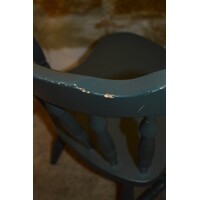 thumb-Ouderwetse houten keukenstoel in donkergrijze kleur-4