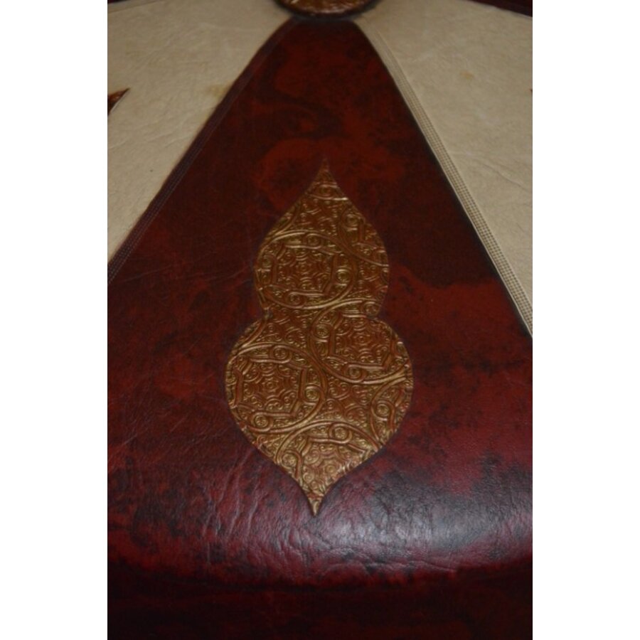 Vintage jaren 70 poef van skai met Marrakech stijl decor en deksel-3