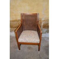 thumb-Prachtige kleine antieke fauteuil in Regency-stijl met webbing circa 1920-1