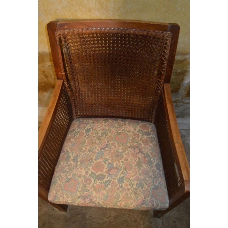 Prachtige kleine antieke fauteuil in Regency-stijl met webbing circa 1920-2