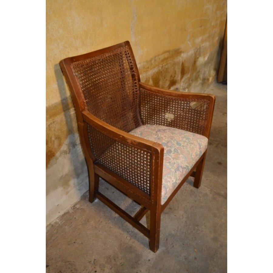 Prachtige kleine antieke fauteuil in Regency-stijl met webbing circa 1920-5