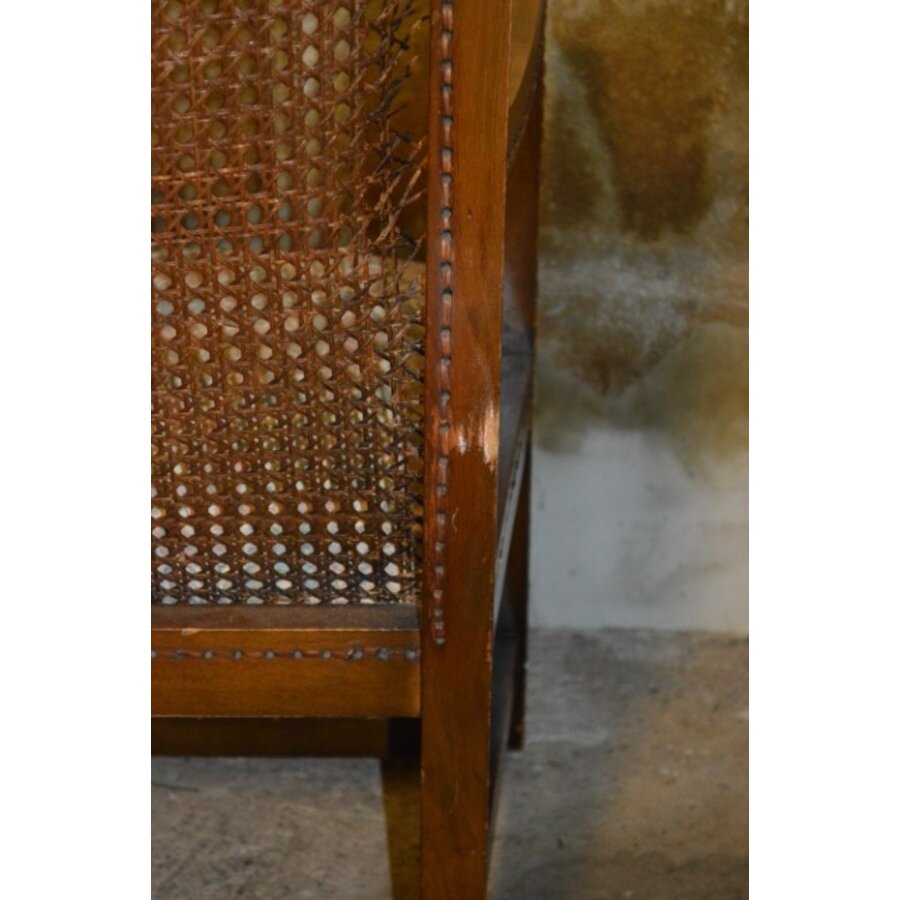 Prachtige kleine antieke fauteuil in Regency-stijl met webbing circa 1920-8