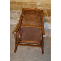 thumb-Prachtige kleine antieke fauteuil in Regency-stijl met webbing circa 1920-9