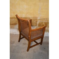 thumb-Prachtige kleine antieke fauteuil in Regency-stijl met webbing circa 1920-10
