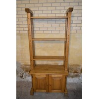 thumb-Vintage eiken kaaskast met open vakken en onderkast-3