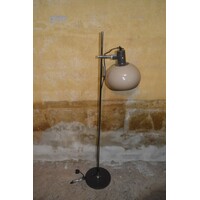 thumb-Retro vloerlamp met bruine mushroom acryl kap en verchroomde stang-1