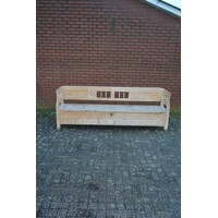 thumb-Lange antieke klepbank met arm- en rugleuningen-1