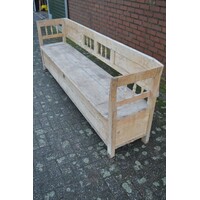 thumb-Lange antieke klepbank met arm- en rugleuningen-5