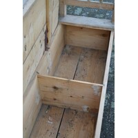 thumb-Lange antieke klepbank met arm- en rugleuningen-8