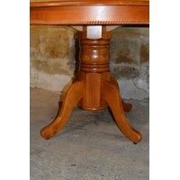 thumb-Ronde mahoniehouten eettafel jaren 70 met kolompoot-2