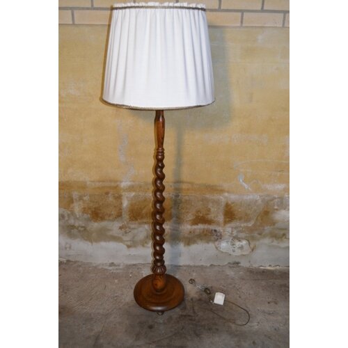 Eiken vloerlamp met kap 