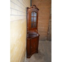 thumb-Klassieke houten vitrine hoekkast in Engelse stijl-2