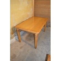 thumb-Stoere massief blank eiken eettafel met demontabele poten-1