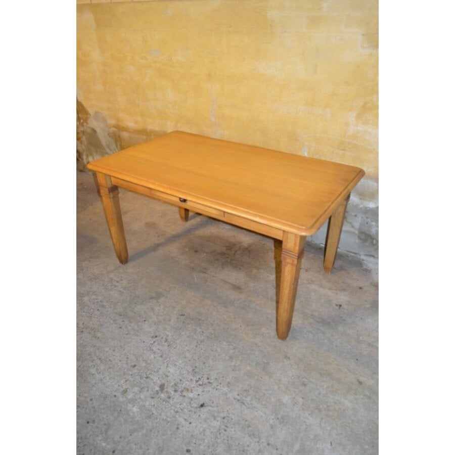 Stoere massief blank eiken eettafel met demontabele poten-3