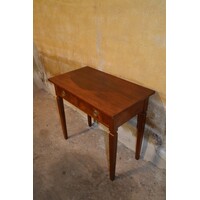 thumb-Mahonie Louis XVI bijzetafeltje met lade en taps toelopende poten-2