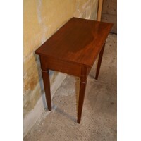 thumb-Mahonie Louis XVI bijzetafeltje met lade en taps toelopende poten-4