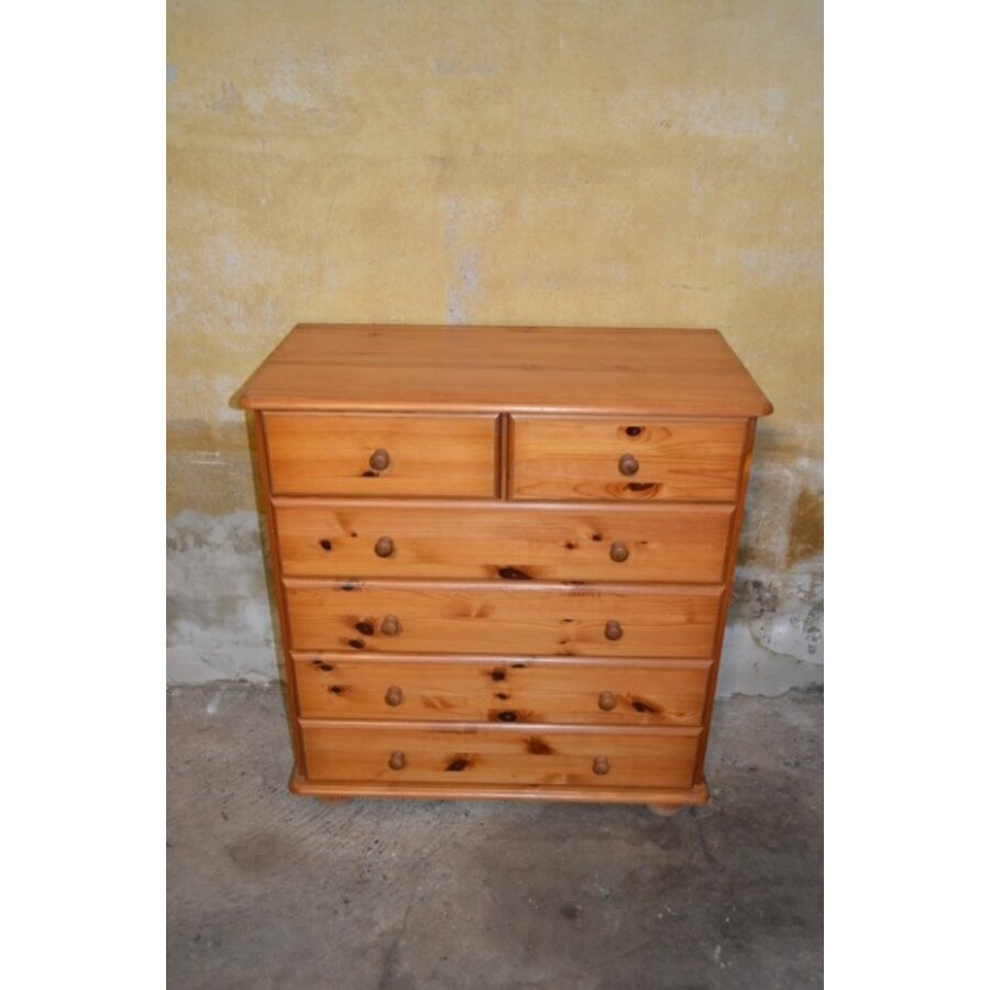 Vuren houten ladenkastje met 6 laden – opknap kastje-1